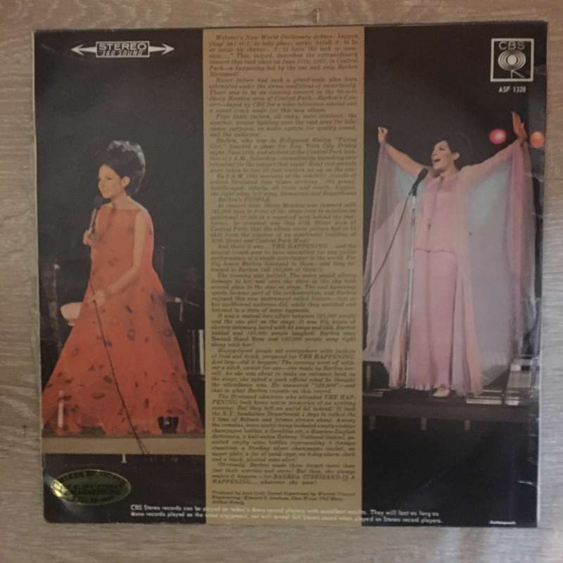 Barbra Streisand  A Happening In Central Park - Vinyl LP Record - Opened  - Very-Good+ Q...