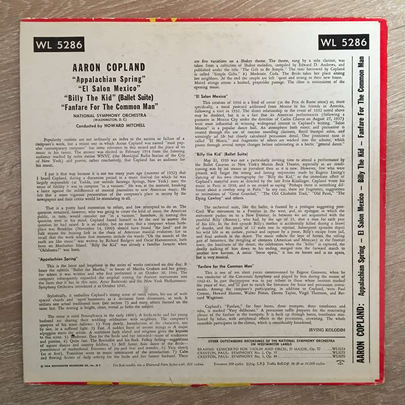 Aaron Copland  Appalachian Spring (Ballet Suite) Billy The Kid (Ballet Suite) - Vinyl Recor...