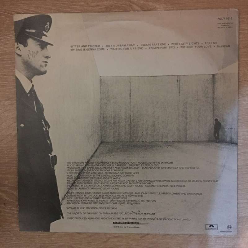 McVicar - Original Roger Daltrey Soundtrack Recording - Vinyl LP Record - Opened  - Very-Good Qua...