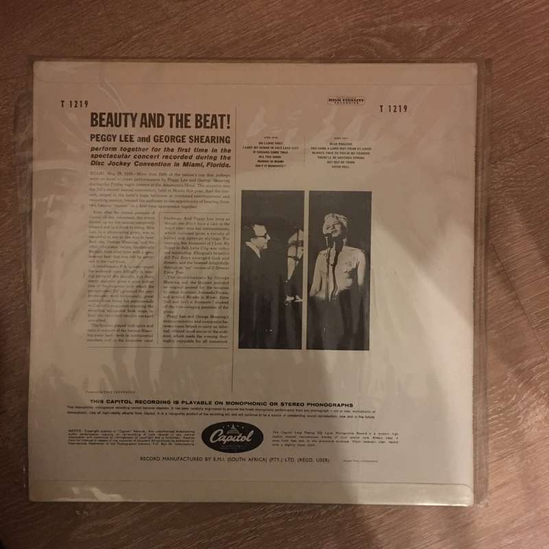 Peggy Lee / George Shearing  Beauty And The Beat! - Vinyl LP Record - Opened  - Very-Good+ ...