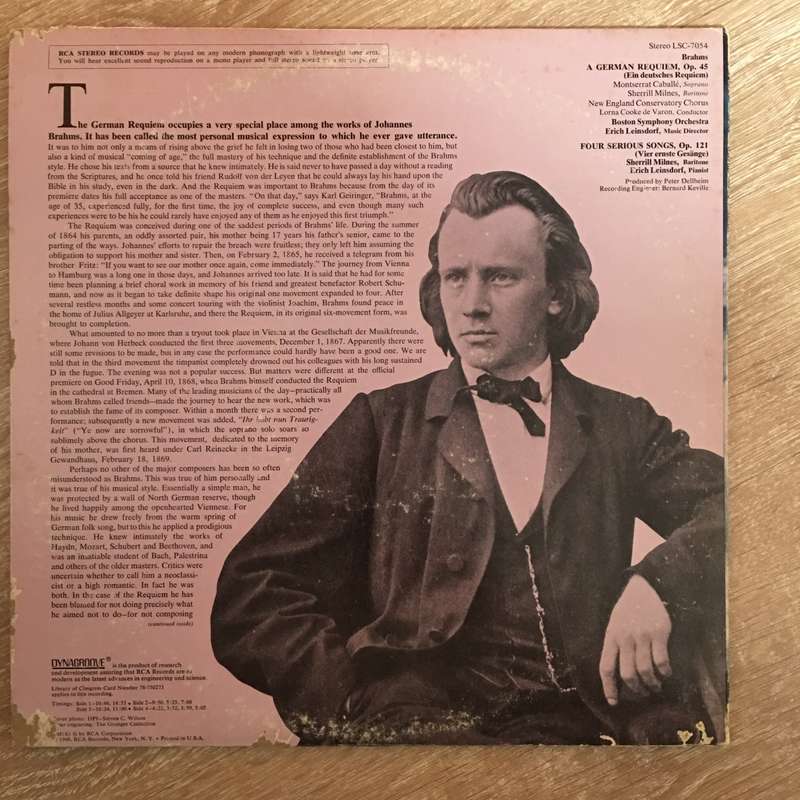Brahms - Montserrat Caballé, Sherrill Milnes, New England Conservatory Chorus, Boston Symphony*,...