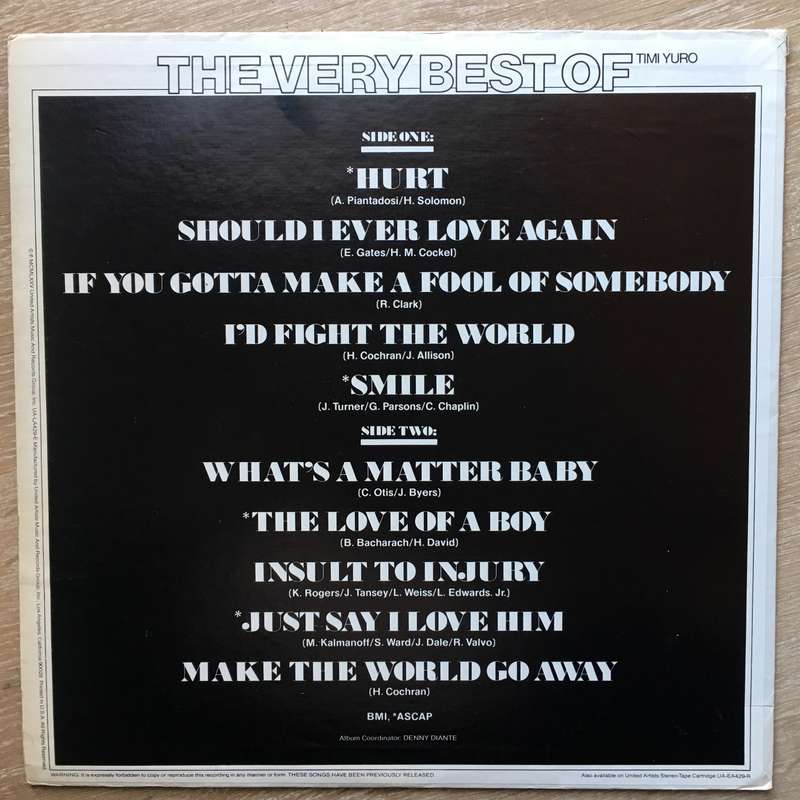 Timi Yuro  The Very Best Of Timi Yuro - Vinyl LP Record - Opened  - Very-Good- Quality (VG-)