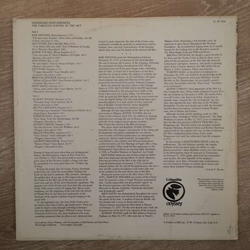 Various  The Fabulous Forties At The Met - Vinyl LP Record - Opened  - Very-Good+ Quality (...