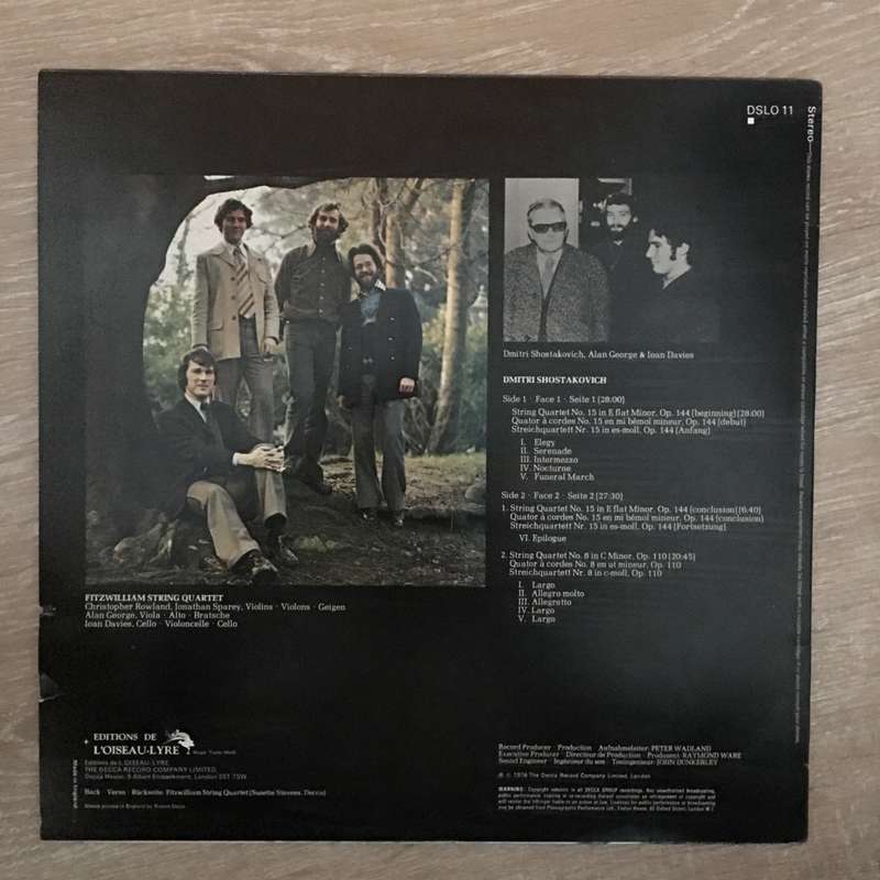 Shostakovich - Fitzwilliam String Quartet  String Quartets Nos. 8 & 15 - Vinyl LP Record - ...