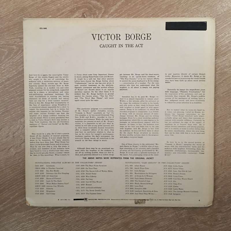 Victor Borge - Caught In The Act - Vinyl LP Record - Opened  - Good+ Quality (G+)