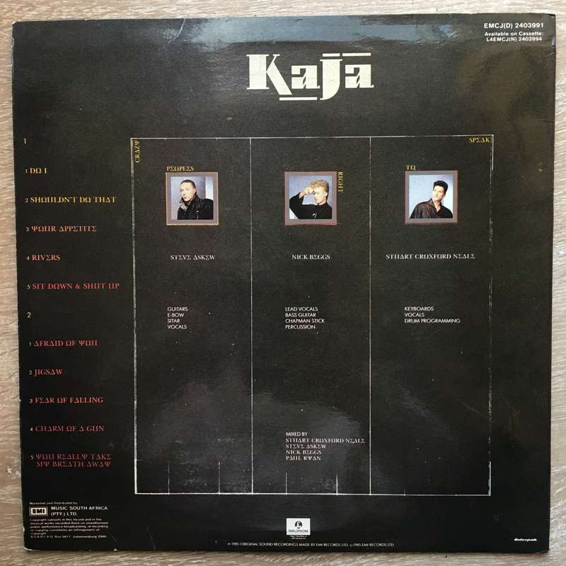 Kaja  Vinyl LP Record - Opened  - Very-Good+ Quality (VG+)