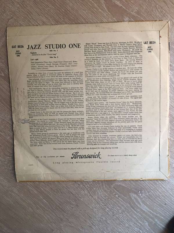 Jazz Studio 1 - Paul Quinichette, Benny Green.... Vinyl Record - Good+ Quality (G+)