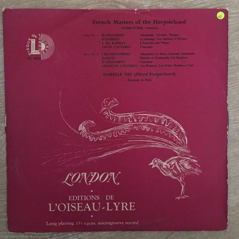 Isabelle Nef  French Masters Of The Harpsichord  - Vinyl LP Record - Opened  - Very-Good Qu...