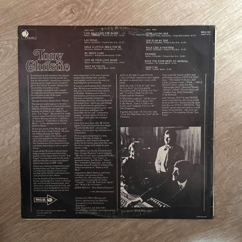 Tony Christie - What I Did For Maria - Vinyl LP Record - Opened  - Very-Good+ Quality (VG+)