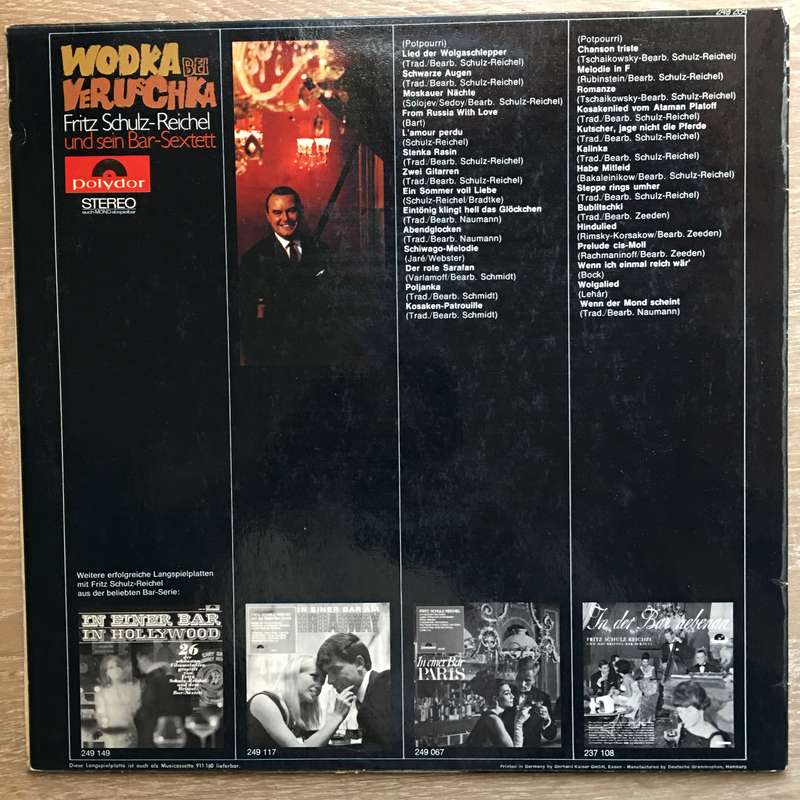 Fritz Schulz-Reichel Und Sein Bar-Sextett  Wodka Bei Veruschka  Vinyl LP Record - Opened...