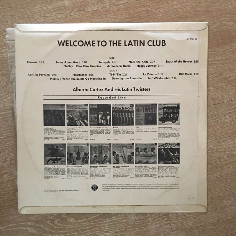 Alberto Cortez - Welcome To The Latin Club - Vinyl LP Record - Opened  - Very-Good+ Quality (VG+)