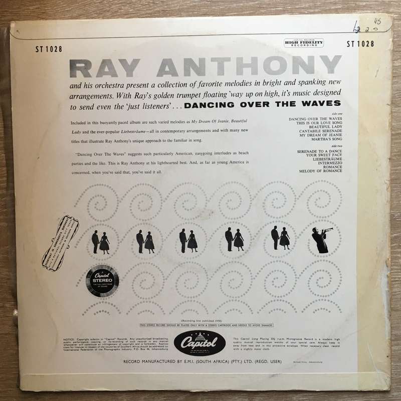 Ray Anthony And His Orchestra  Dancing Over The Waves  Vinyl LP Record - Opened  - Very-...