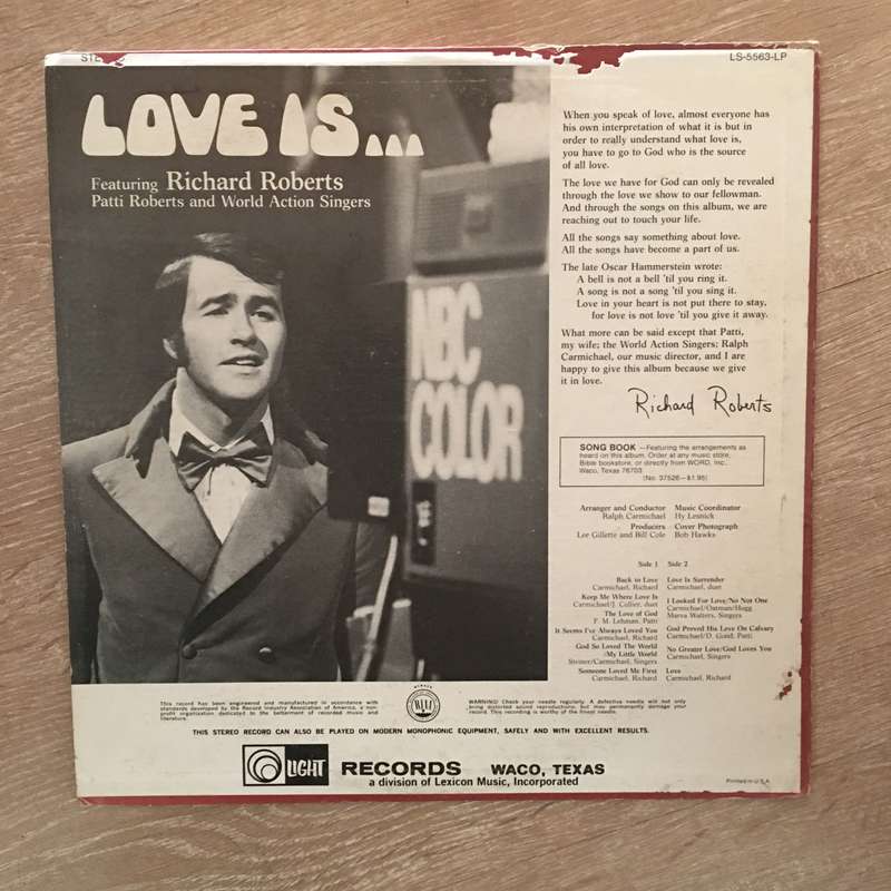 Love Is - Featuring Richard & Patrti Roberts - Vinyl LP Record - Opened  - Very-Good+ Quality (VG+)