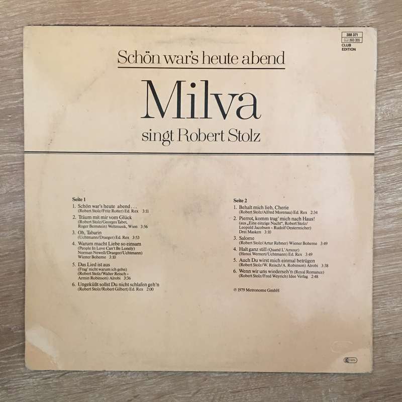 Milva  Schön War's Heute Abend (Milva Singt Robert Stolz) - Vinyl LP Record - Opened  - Ve...