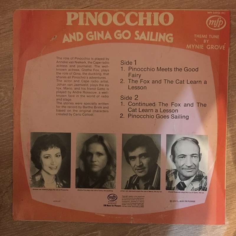 Pinocchio and Gina Go Sailing - Vinyl LP Record - Opened  - Good+ Quality (G+)