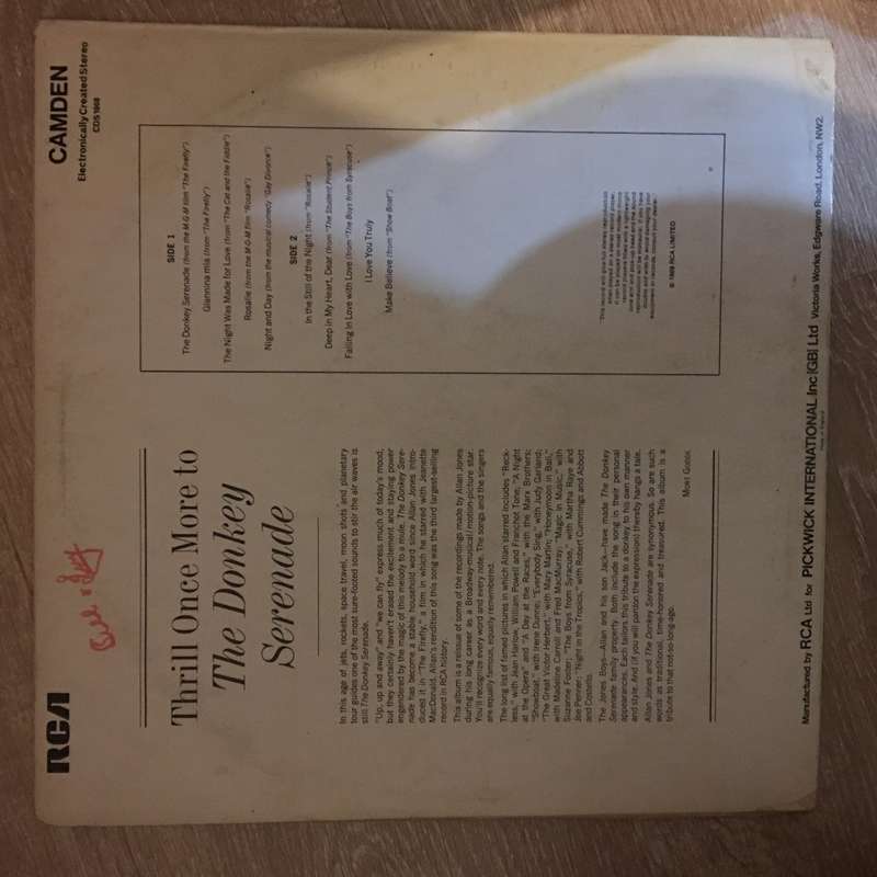 Allan Jones - The Donkey Serenade - Vinyl LP Record - Opened  - Very-Good Quality (VG)