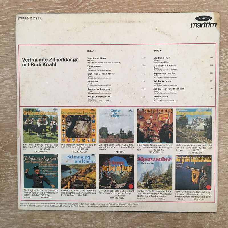 Rudi Knabl - Verträumte Zitherklänge - Vinyl LP Record - Opened  - Very-Good+ Quality (VG+)