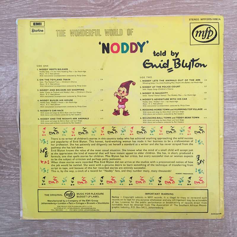 The Wonderful World Of Noddy - Vinyl LP Record - Opened  - Good Quality (G)