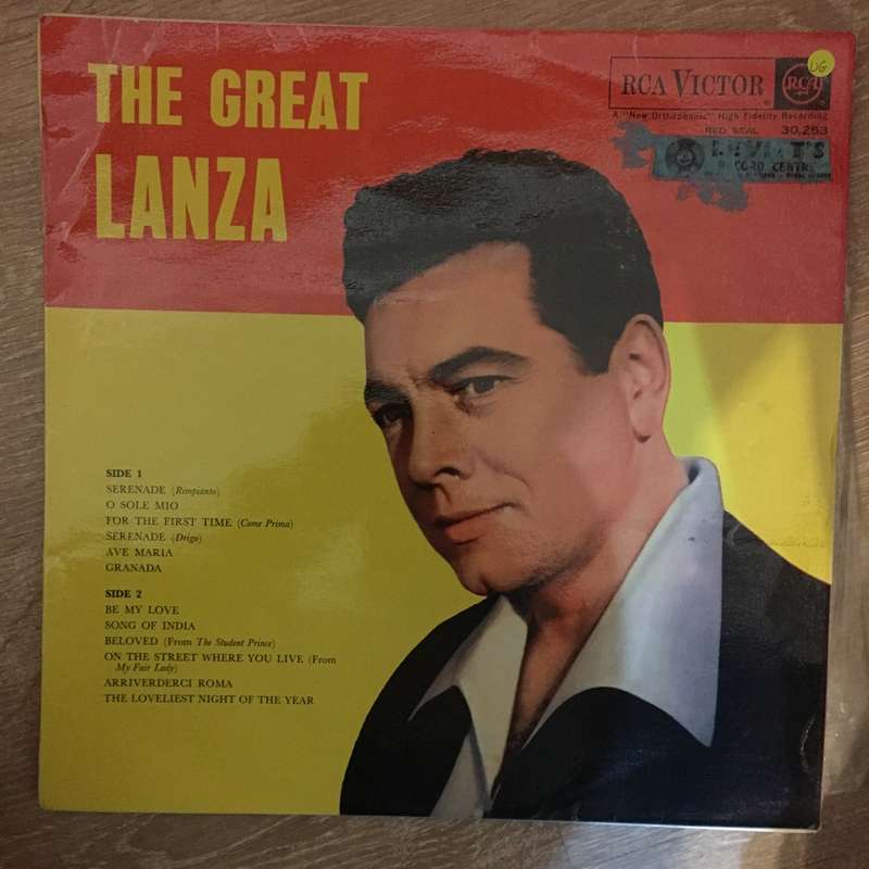 Mario Lanza - The Great Lanza - Vinyl LP Record - Opened  - Very-Good Quality (VG)