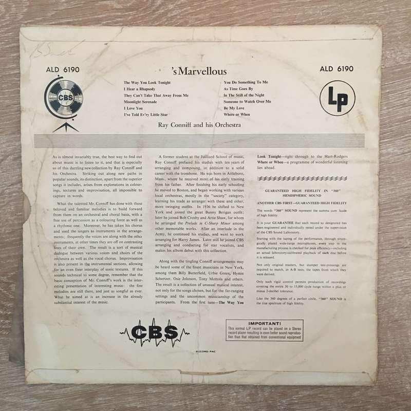 Ray Conniff And His Orchestra  'S Marvelous - Vinyl LP Record - Opened  - Very-Good Quality...