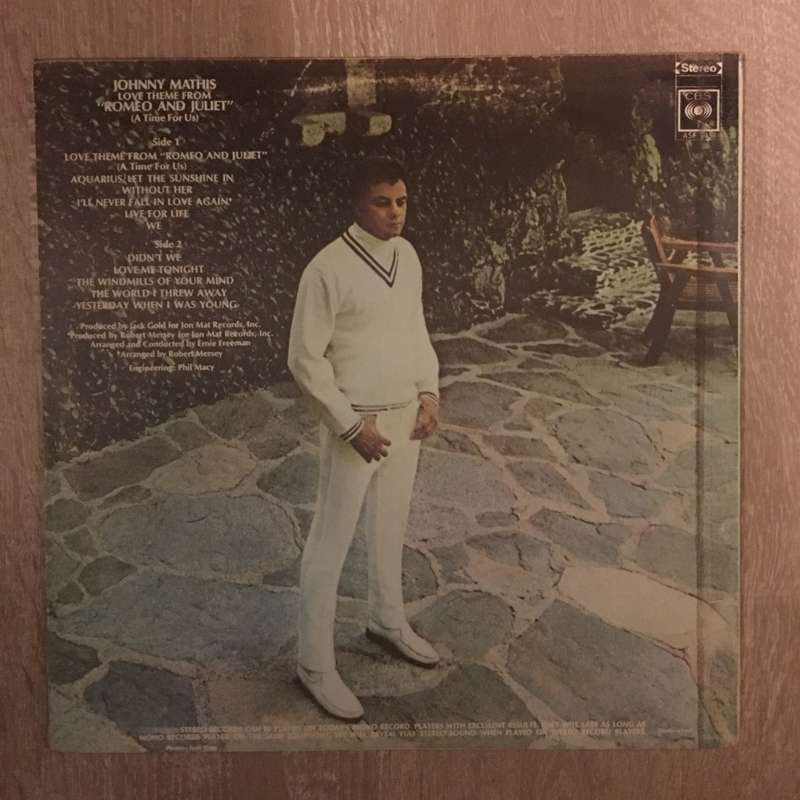 Johnny Mathis - Love Theme From Romeo & Juliet  - Vinyl LP Record  - Opened  - Very-Good+ Quality...