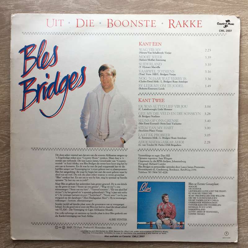 Bles Bridges - Uit Die Boonste Rakke - Vinyl LP Record - Opened  - Very-Good+ Quality (VG+)
