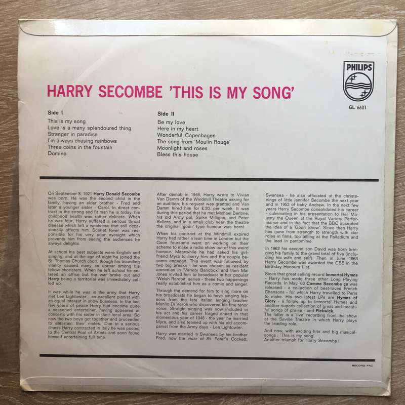 Harry Secombe - This Is My Song - Vinyl LP Record - Opened  - Very-Good+ Quality (VG+)