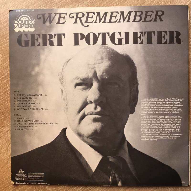 Gert Potgieter - We Remember Gert Potgieter - Vinyl LP Record - Opened  - Very-Good+ Quality (...