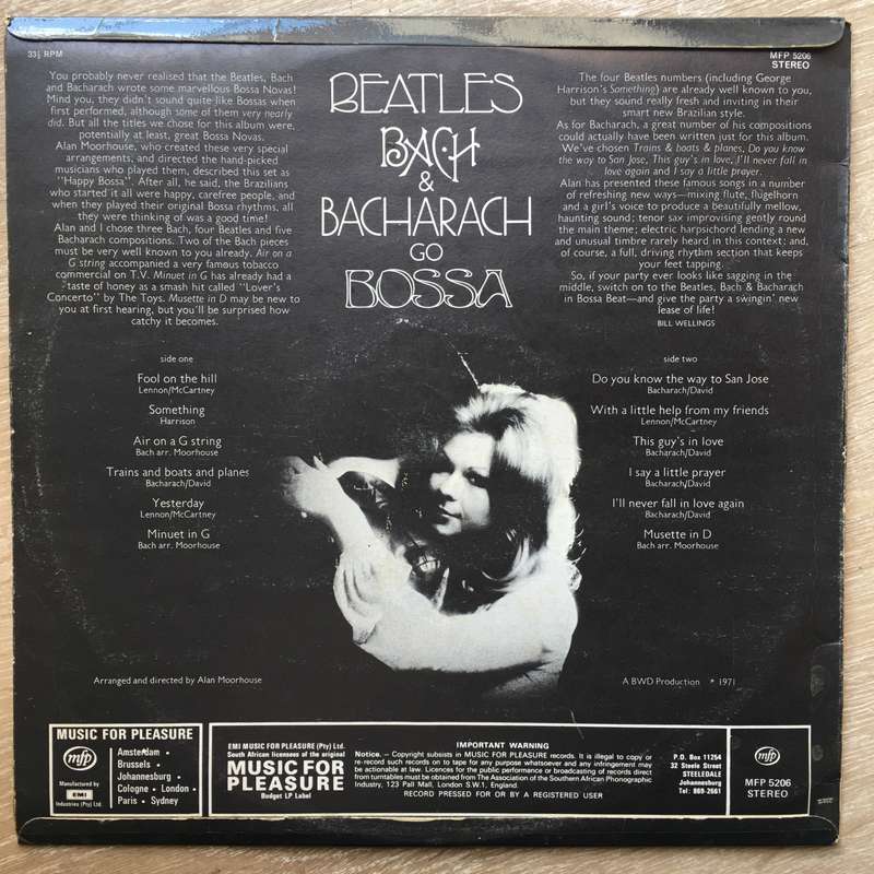 Beatles, Bach, Bacharach Go Bossa - Vinyl LP Record - Opened  - Very-Good+ Quality (VG+)