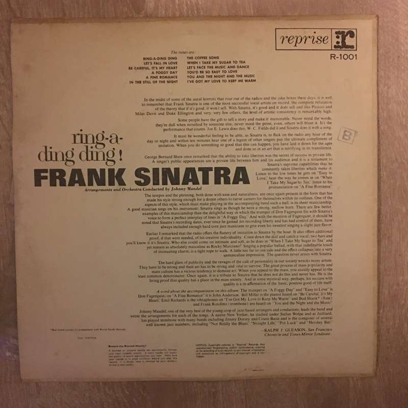 Frank Sinatra - Ring Ding Ding - Vinyl LP Record - Opened  - Very-Good Quality (VG)