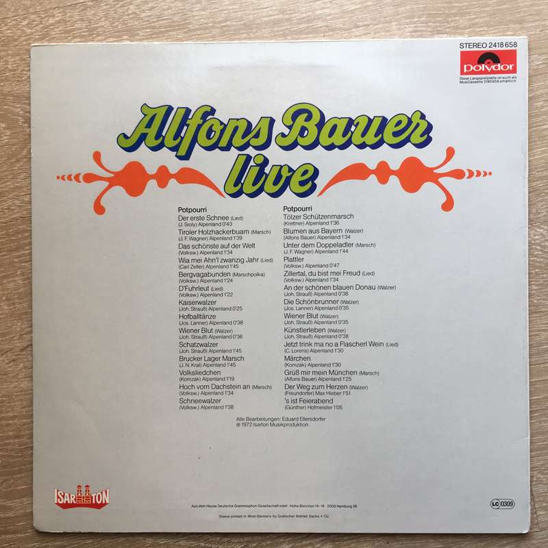 Alfons Bauer Zither Mit Herz  - Vinyl LP Record - Opened  - Very-Good+ Quality (VG+)