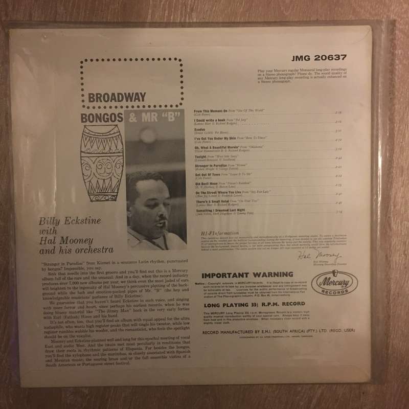 Billy Eckstine - Broadway Bongos and Mr B - Vinyl LP Record - Opened  - Very-Good+ Quality (VG+)