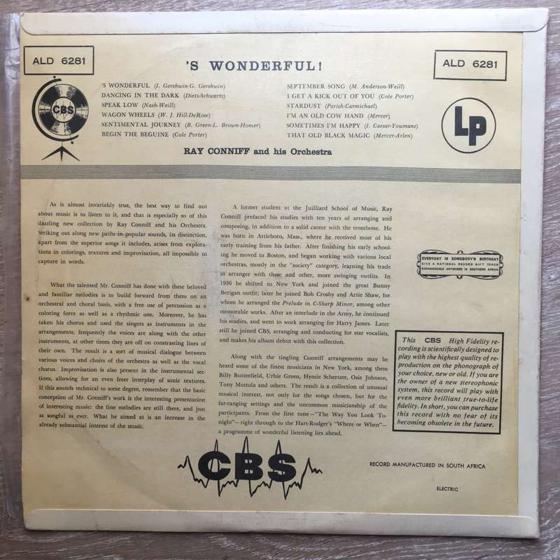 Ray Conniff - 'S Wonderful  - Vinyl LP Record - Opened  - Very-Good+ Quality (VG+)