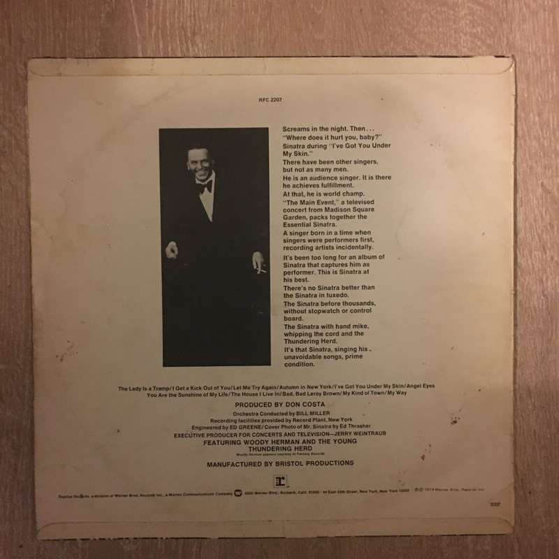 Frank Sinatra - Main Event Live Madison Square  - Vinyl LP Record - Opened  - Very-Good Quality (VG)