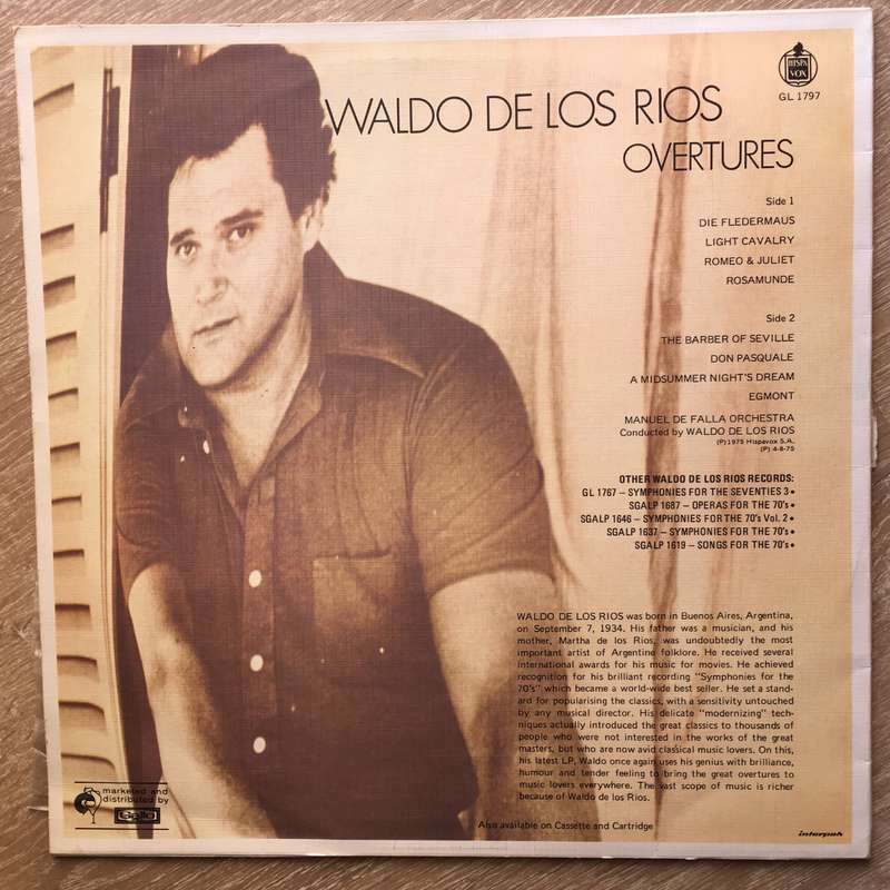 Waldo De Los Trios - Overtures - Vinyl LP Record - Opened  - Very-Good- Quality (VG-)