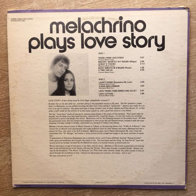 Melachrino  Love Story -  Vinyl LP Record - Very-Good+ Quality (VG+)
