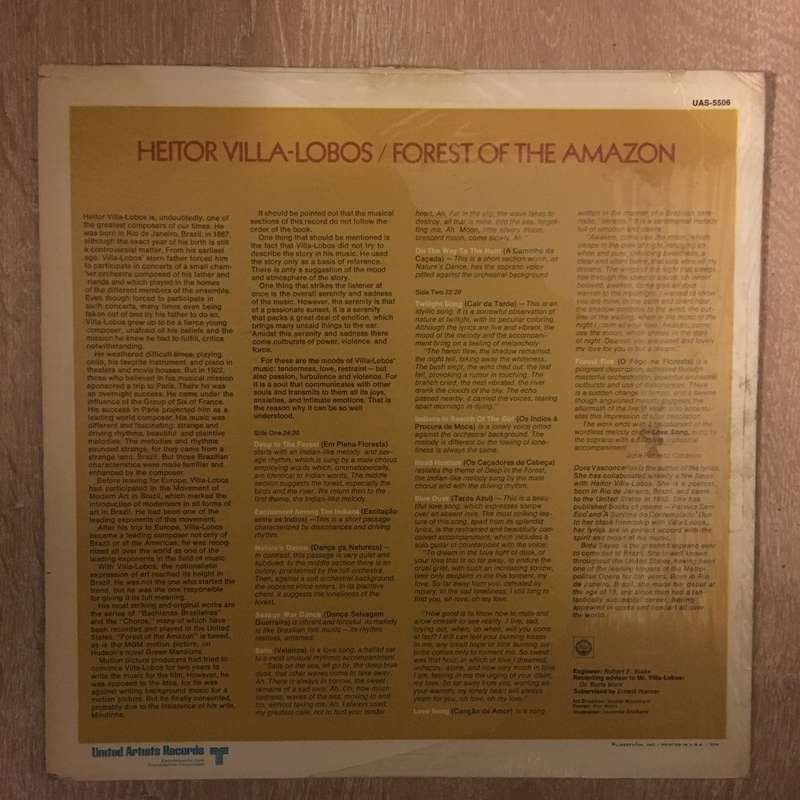 Heitor Villa-Lobos  Forests Of The Amazon  - Vinyl LP Record - Opened  - Very-Good+ Quality...