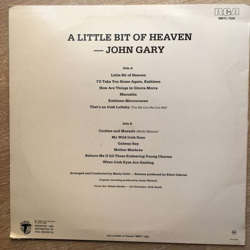 John Gary - A Little Bit Of Heaven  Vinyl LP Record - Very-Good+ Quality (VG+)