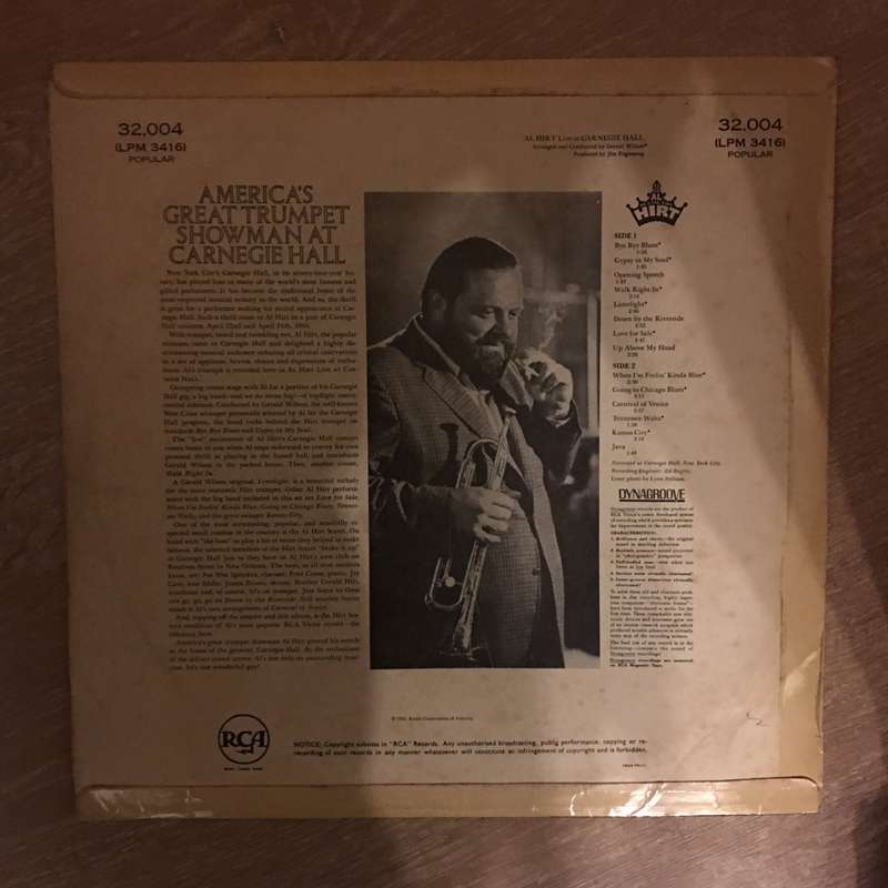 Al Hirt - Live At Carnegie Hall - Vinyl LP Record - Opened  - Very-Good- Quality (VG-)