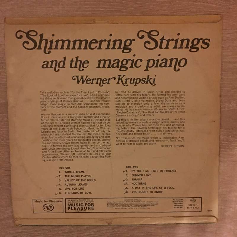 Shimmering Strings and the Magic Piano Of Werner Krupski - Vinyl LP Record - Opened  - Very-Good-...