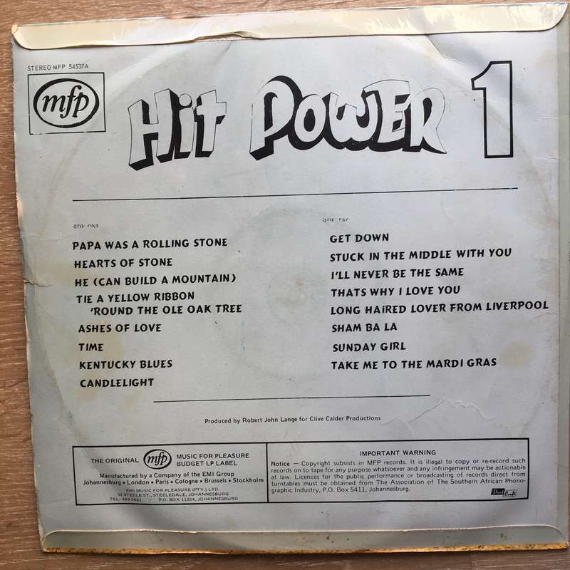Hit Power 1 - Vinyl LP Record - Opened  - Good+ Quality (G+)