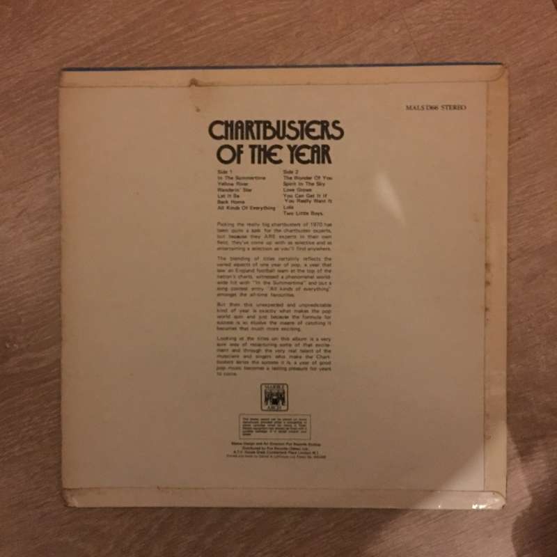 Chartbusters Of The Year - Vinyl LP Record - Opened  - Very-Good- Quality (VG-)
