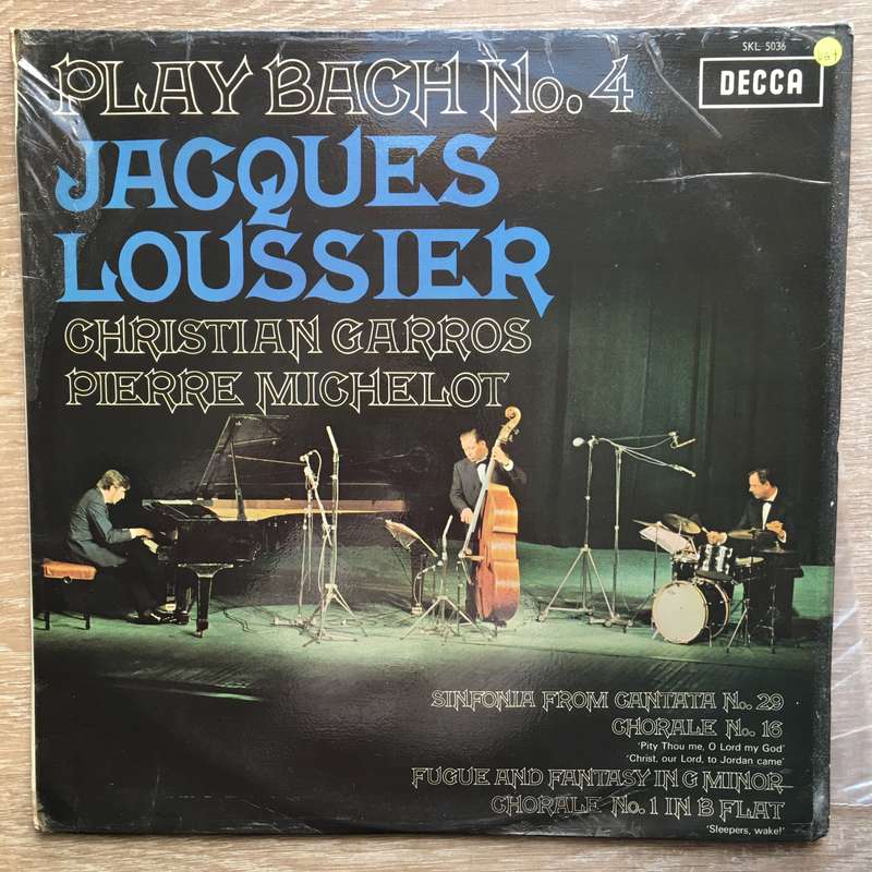 Jacques Loussier, Christian Garros, Pierre Michelot  Play Bach No. 4 -  Vinyl LP Record - V...