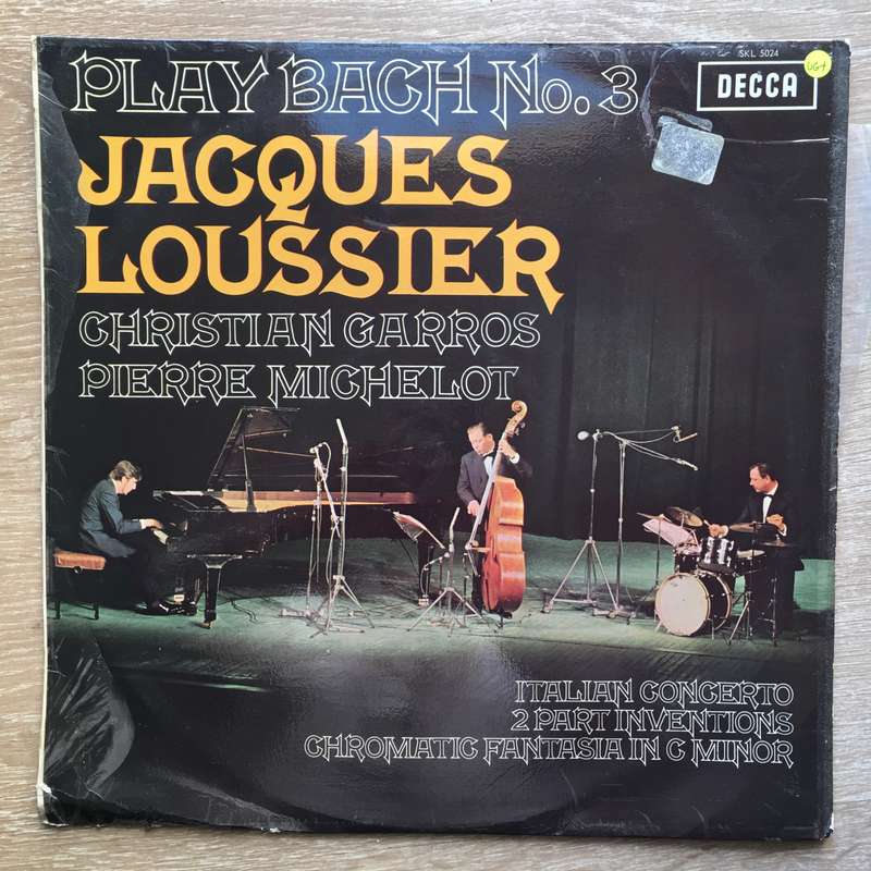 Jacques Loussier / Christian Garros / Pierre Michelot  Play Bach No. 3 -  Vinyl LP Record -...