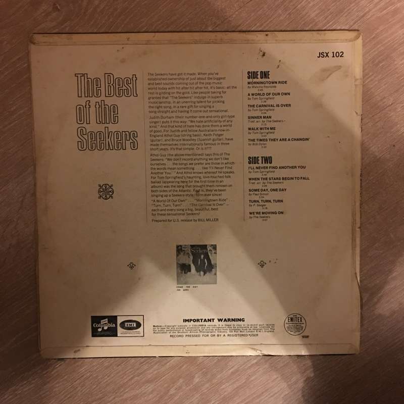 The Best Of The Seekers - Vinyl LP Record - Opened  - Good+ Quality (G+)