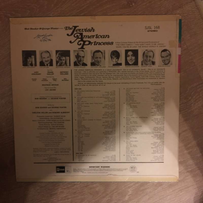 Bob Booker & George Foster  The Jewish American Princess - Vinyl LP Record - Opened  - Very...