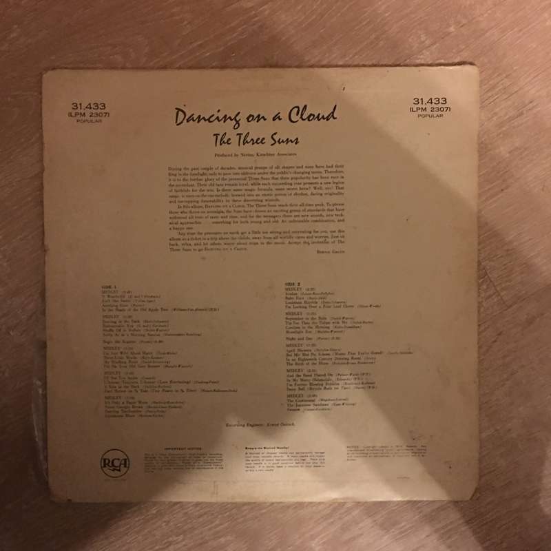 The Three Suns - Dancing On A Cloud - Vinyl LP Record - Opened  - Good+ Quality (G+)