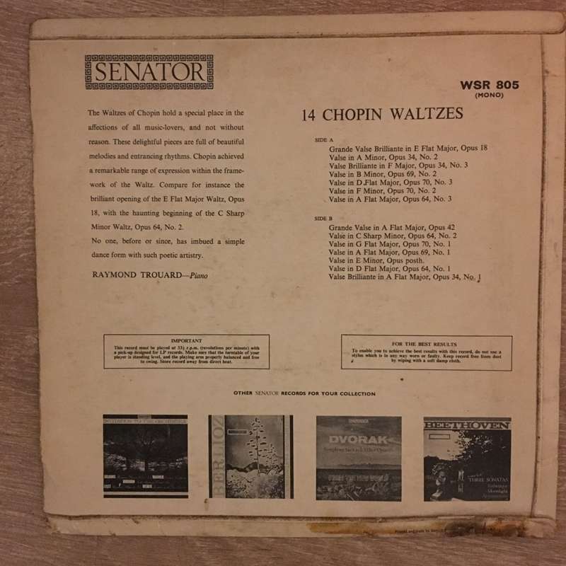 Chopin Waltzes - Raymond Trouhard - Vinyl LP Record - Opened  - Good Quality (G)