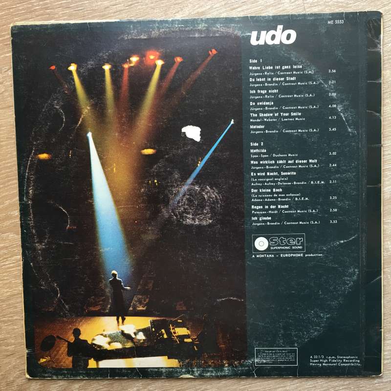 Udo Jürgens  Udo - Vinyl LP Record - Opened  - Very-Good- Quality (VG-)