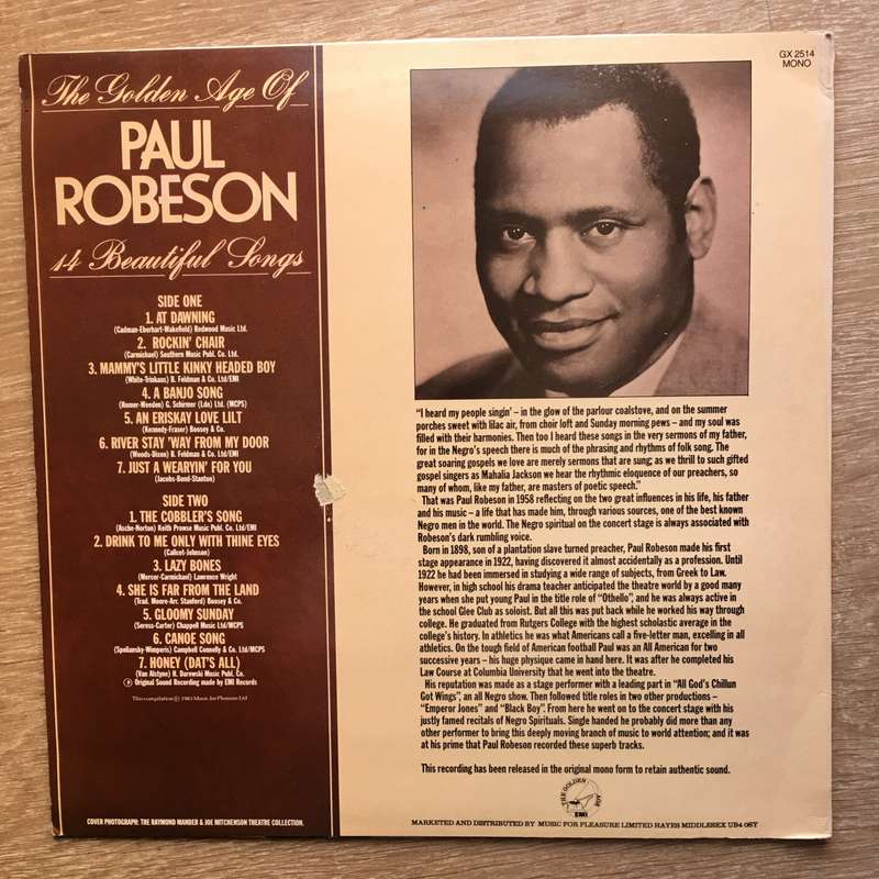 Paul Robeson  The Golden Age Of Paul Robeson - Vinyl LP Record - Opened  - Very-Good+ Quali...